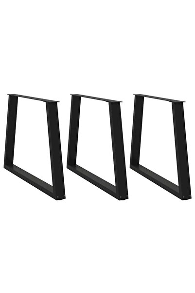 vidaxl Picioare de masă în formă de V, 3 buc., negru, 90x (72-73,3) cm, oțel