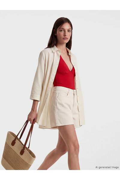 LC Waikiki Collared Neck Poplin Beach Dress