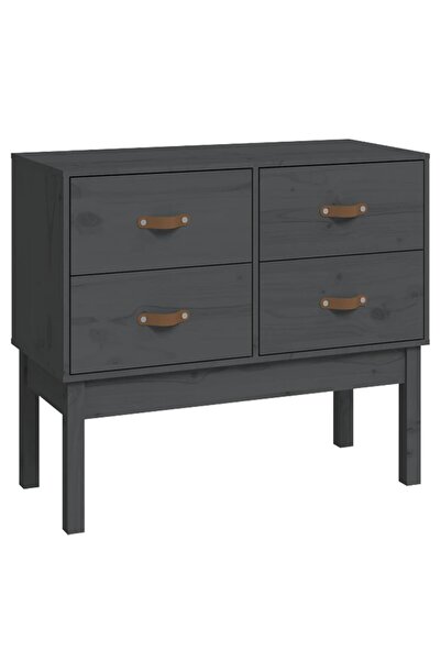 vidaxl Dulap consolă, gri, 90x40x78 cm, lemn masiv de pin