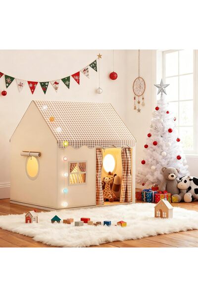 urevo Children's Indoor Play Tent, Princess Castle Playhouse, 120x105x128cm, Washable, Foldable,
