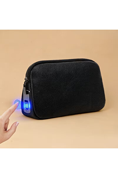 Generic AASHZ Fingerprint Lock Men's Handbag Smart Clutch Bag Anti-Thefth , B...