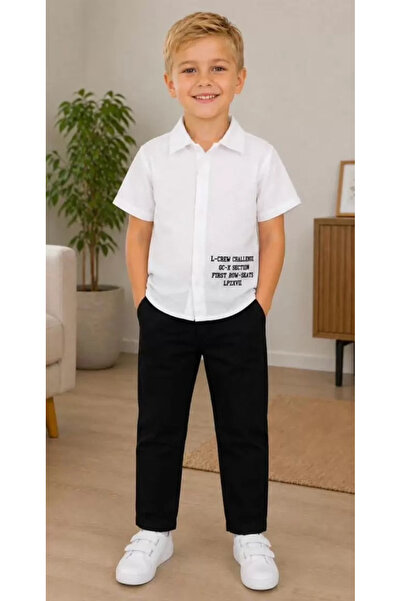 Generic Brand 2/10 years old muslin shirt denim pants children's set