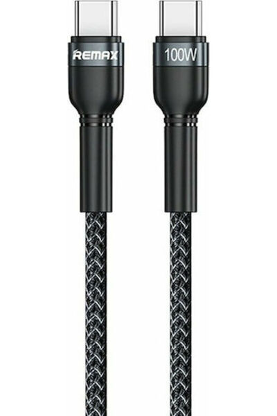 Remax Jany RC-172 Πλεκτό Καλώδιο USB 2.0 USB-C Αρσενικό - USB-C 100W PD Μαύρο 1μ