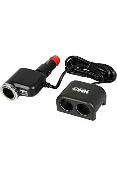Lampa Φορτιστής αυτοκινήτου 10Α με θύρες: 1xUSB 3xΑναπτήρας με ενσωματωμένο κ...