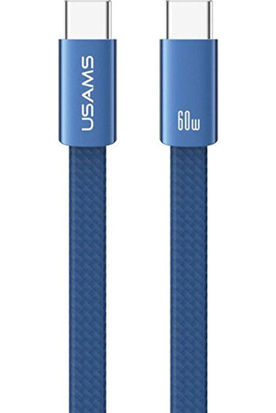 Usams Καλώδιο USB 2.0 USB-C Αρσενικό - USB-C 60W PD Μπλε 1.2μ