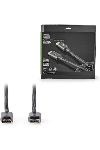 Nedis Καλώδιο HDMI 2.0 Πλεκτό HDMI αρσενικό σε HDMI αρσενικό 10μ Γκρι Γκρι απ...