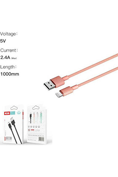 Xo Καλώδιο USB-A σε Lightning Ροζ 1μ (16.005.0103)