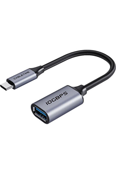 Cabletime Μετατροπέας USB-C αρσενικό σε USB-A θηλυκό Γκρι 1 τεμάχιο CT-CMAF10...