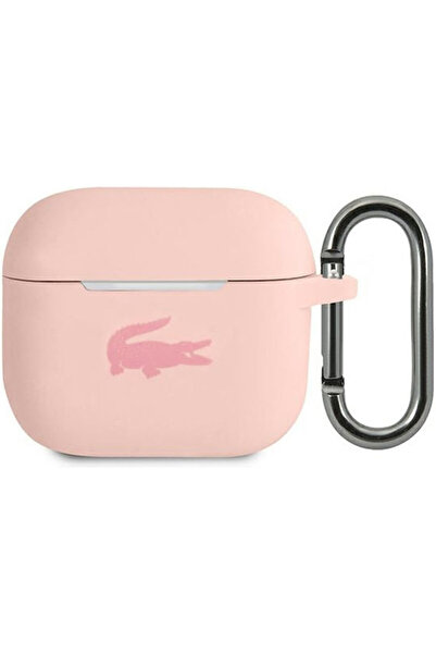Lacoste Θήκη σιλικόνης με μπρελόκ ροζ για Apple AirPods 3