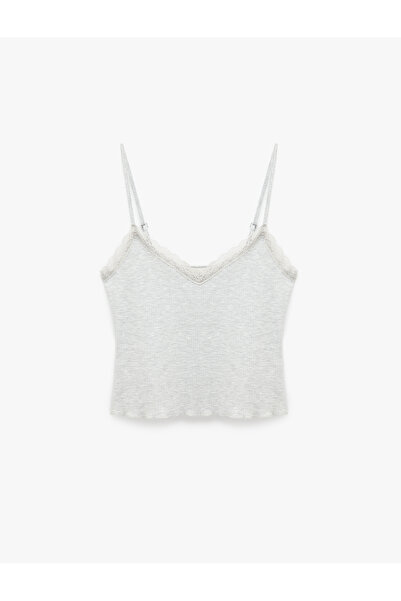 Koton Lace Detailed Thin Strap Pajama Top