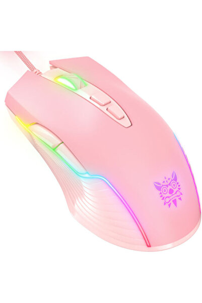 Onikuma CW905 RGB Ποντίκι Gaming 6400 DPI Ροζ
