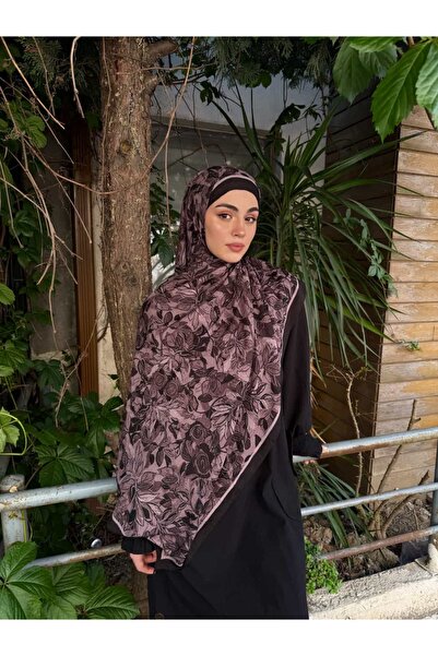 ARZU SEMA Novera Pattern Dried Rose Bamboo Crush Shawl 75X185 cm