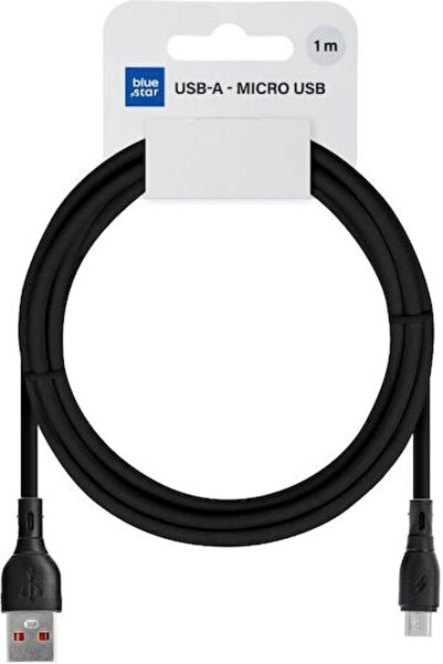 Blue Star 1μ Κανονικό Καλώδιο USB 2.0 σε micro USB