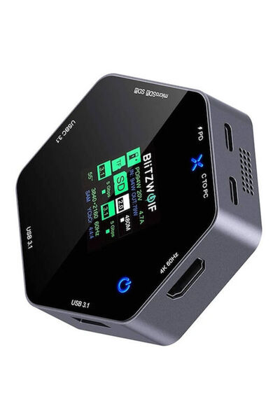 BlitzWolf TH16 USB-C Σταθμός Σύνδεσης με HDMI 4K PD Μαύρο