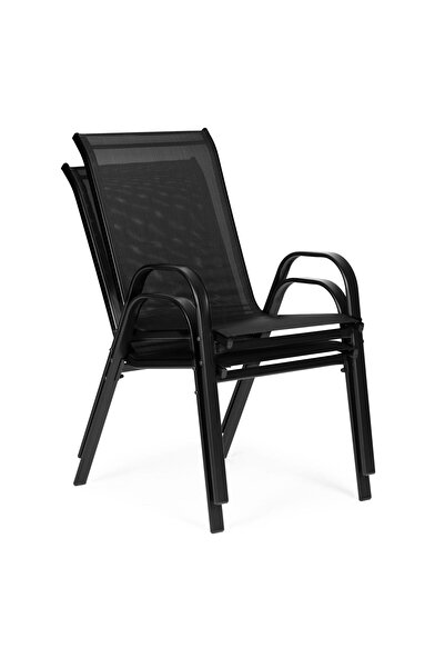 MultiGarden Set de 2 scaune de grădină și terasă MultiGarden, metal, țesătură, negru HOM001064