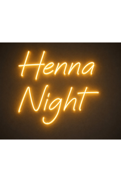 Prime Neon Henna Night Neon Tabela Kına Gecesi Neon Tabela 50x40 cm Adaptör D...