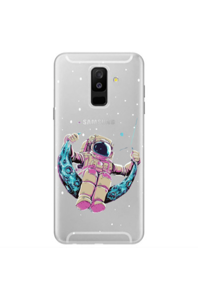 Other Samsung A6 Plus Astronaut swinging on the moon Transparent Silicone TPU...