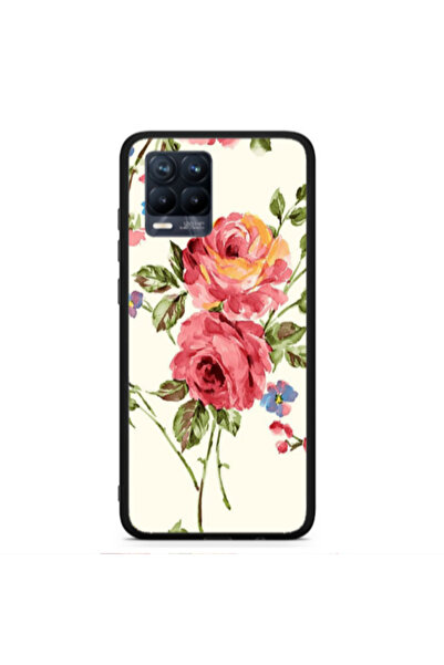 Other Realme 8 Violet and rose Black Glossy Θήκη