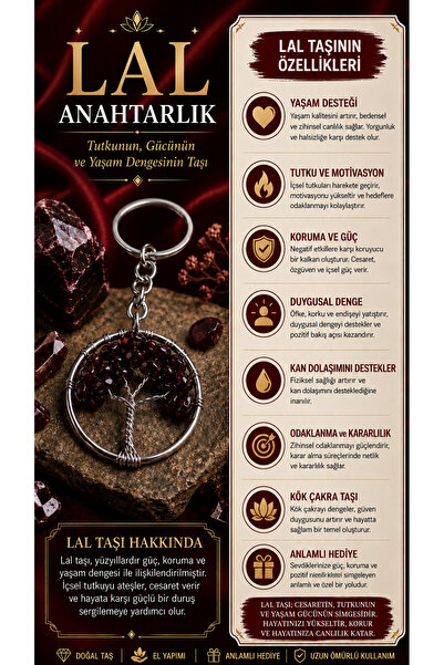 OSMANLI DOĞAL TAŞ ΠΙΣΤΟΠΟΙΗΜΕΝΟ ΜΠΡΕΛΟΚ ΛΑΛ ΜΕ ΤΟΝ ΔΕΝΤΡΟ ΤΗΣ ΖΩΗΣ