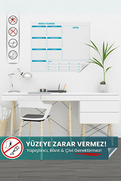 Premini Duvara Yapışan Akıllı Planlayıcı, İz Bırakmayan Haftalık Yazı Tahtası