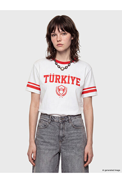 LC Waikiki Peak New Season Turkey Printed Oversize Women's T-Shirt