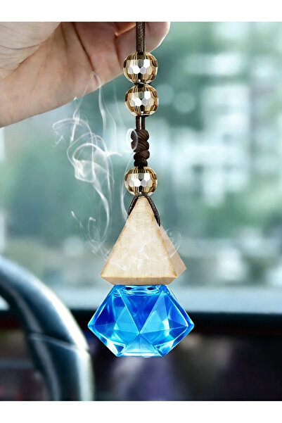 Bayt Aura معطر هواء للسيارة على شكل سيارة، زجاجة عطر خشبية طبيعية للتعليق على...