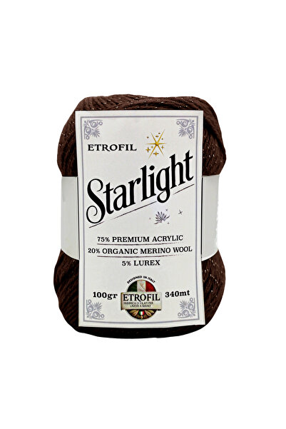 Etrofil Νήμα Πλεξίματος Star Light Καφέ 75% Ακρυλικό Premium 20% Βιολογικό Μα...