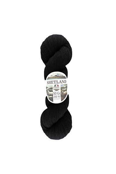 Etrofil Shetland Knitting Yarn Black 100% Shetland Wool 50g 280m (79192)