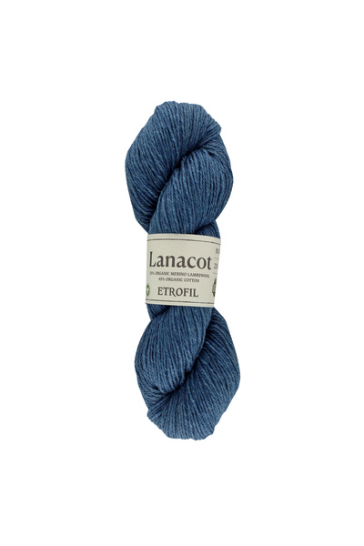 Etrofil Lanacot Knitting Yarn Deep Cyan 55% Organic Merino Wool 45% Organic C...