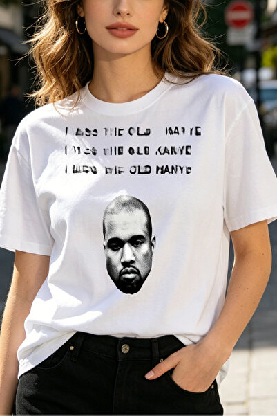 Fleck تي شيرت نسائي بطباعة جرافيك I Miss The Old Kanye، تصميم عصري غير رسمي، ...