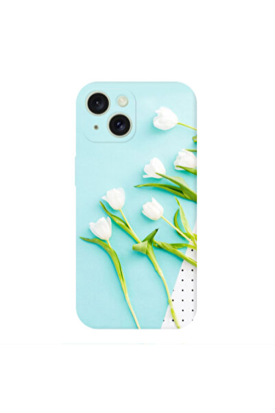 Other Apple iPhone 15 Plus White Tulips Transparent Silicone TPU Θήκη