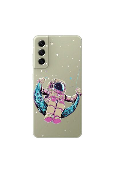 Other Samsung S22 Plus Astronaut swinging on the moon Transparent Silicone TP...