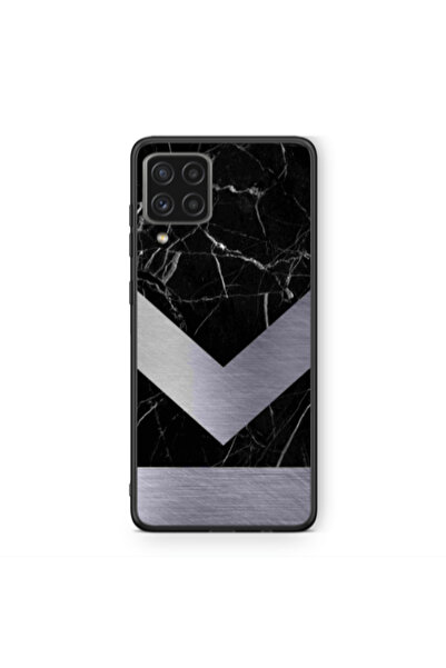 Other Samsung A22 4G Marble Arrow Down Black Glossy Θήκη