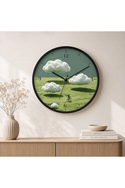 Defkay Ceas de perete din lemn, lucrat manual, colorat, cu design modern și m...