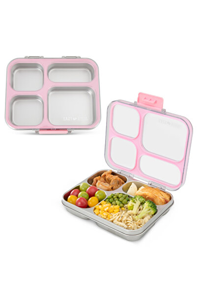 Eazy Kids Stainless Steel Bento Lunch Box w/ Tritan Lid, Pink