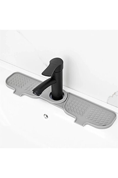 Arabest Silicone Kitchen Sink Splash Guard, 16.5x3.9 Inch Grey, Absorbs Splashes