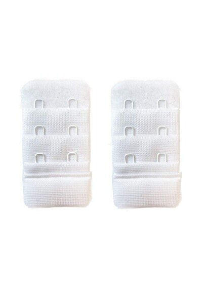 Mestore 2 Pieces Agraf Bra Extension Hook 3 Rows / 2 Hooks White