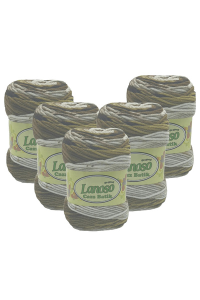 Lanoso 5 bucăți Cazz Batik (707) 100% akril fir pentru tricotat manual, fir b...