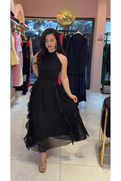 Hatice Altıntaş ŞİFON FIRFIR DETAY ELBİSE