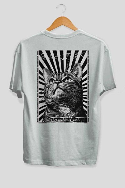 Ankhises 91 Cats for Cat Lovers Printed White Oversize T-Shirt 100% Cotton Un...