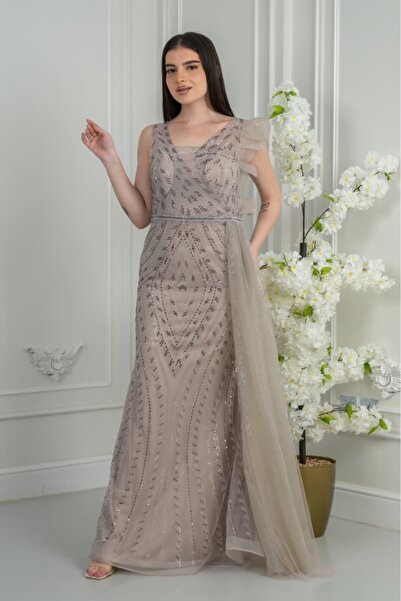 Mesk dresses Elegant embroidered evening dress