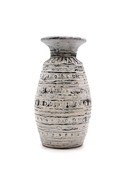 OEM Vază clasică crem cu modele și tonuri contemporane 32 x 15 cm