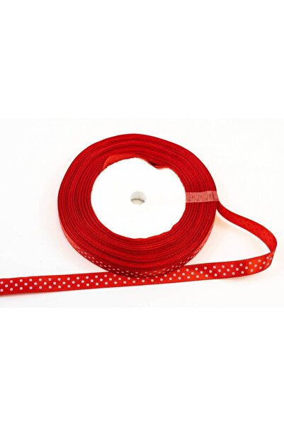 OEM Satin Ribbon With Polka Dots 1cm/22m Red (Top Bottom Set of 3 pcs)