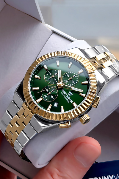 Tonny Walker Men's Watch - Silver Gold- Steel Band - Water Resistant - All Fu...