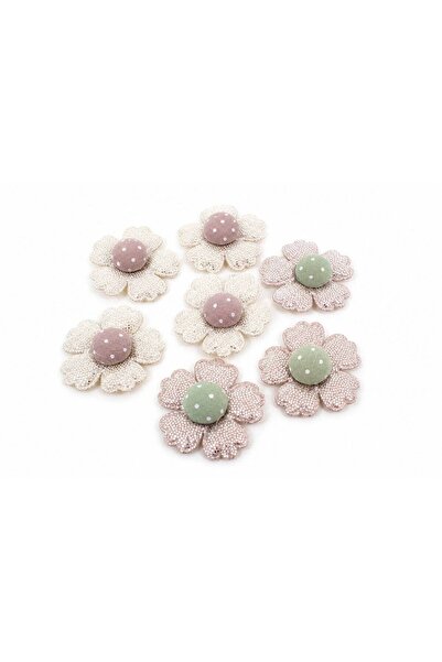 OEM Decorative Fabric Flowers 50/ Top Bottom Set Dusty Pink
