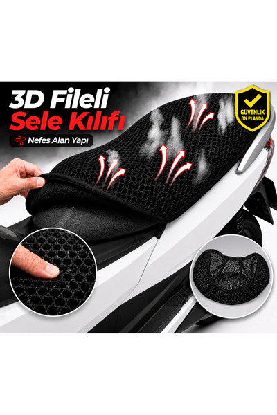 Vi Caro Husa scaun motocicletei Mondial 110i Fury 1 Husa scaun cu plasa 3D Pr...