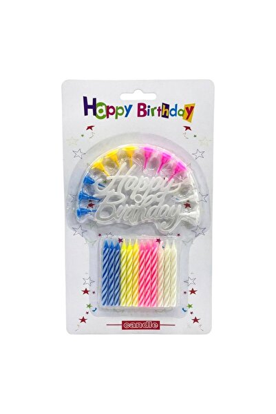 Aljwad The All-In-One Festive Birthday Set: Rainbow Spiral Candles & Happy Bi...
