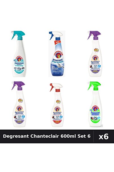 Chanteclair Set 6 Degresant Universal 600ml + Detartrant 625ml - 6 Arome