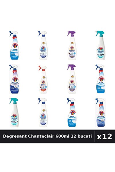Chanteclair Set 12 Degresant Universal 600-625ml - 8 Arome Asortate, Anticalc...