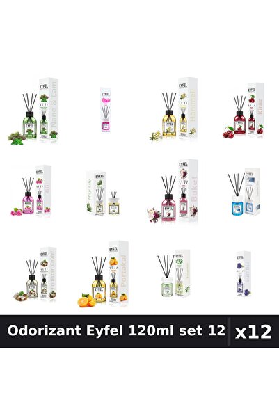 Eyfel Set 12 Odorizante Camera Betisoare 120ml - 12 Arome Asortate, Parfum In...